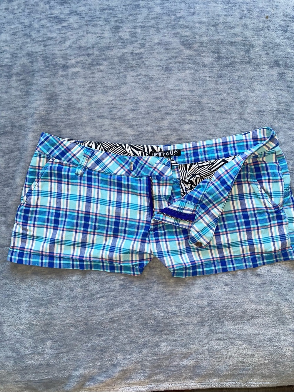 Vintage Volcom Low Rise Plaid Mini Shorts